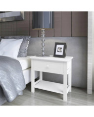 Table de chevet Bois Blanc | Mobilier & Déco