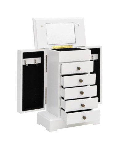 Boîte à bijoux avec miroir MDF 25 x 13,5 x 34 cm | Mobilier & Déco