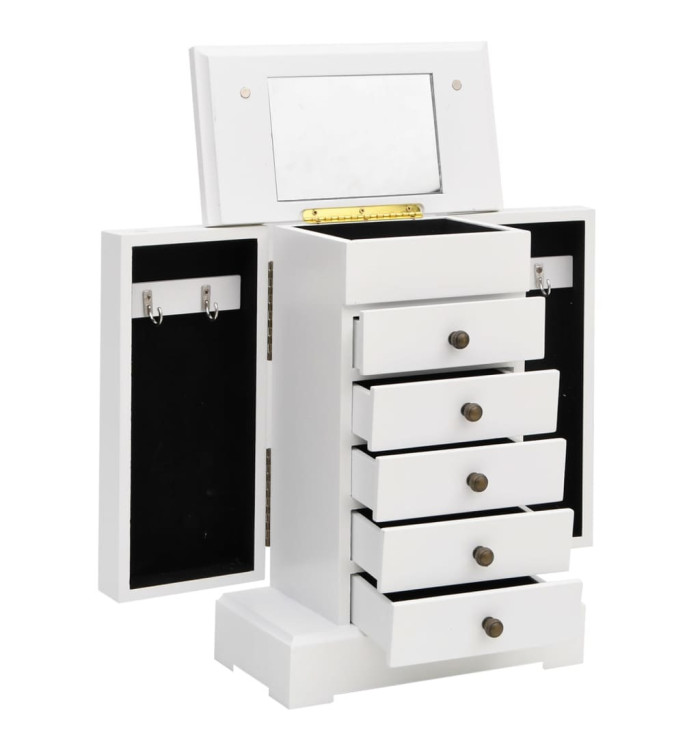 Boîte à bijoux avec miroir MDF 25 x 13,5 x 34 cm | Mobilier & Déco