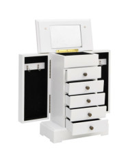 Boîte à bijoux avec miroir MDF 25 x 13,5 x 34 cm | Mobilier & Déco