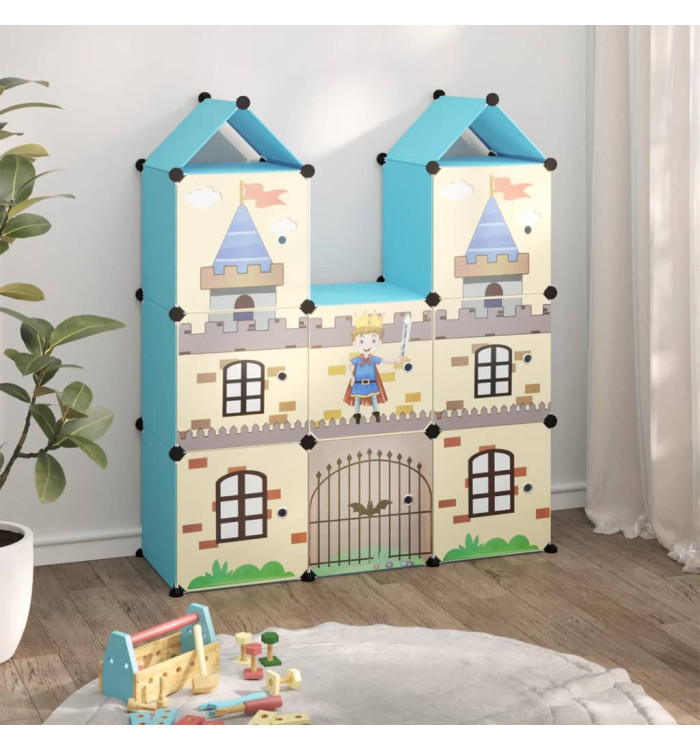 Armoire de rangement pour enfants avec 8 cubes Bleu PP | Mobilier & Déco