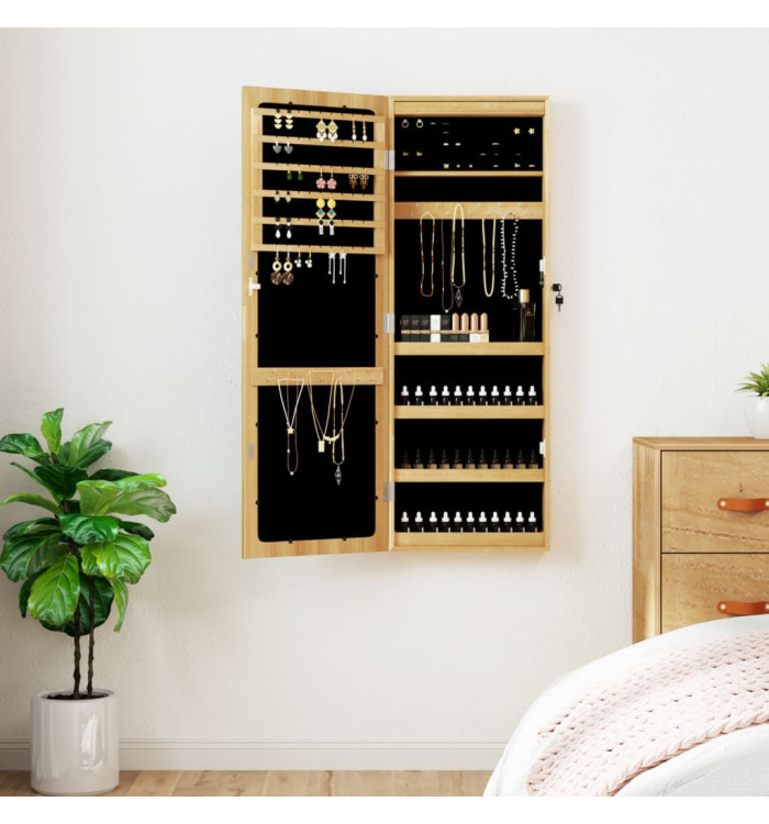 Armoire à bijoux avec miroir et éclairage LED mural | Mobilier & Déco