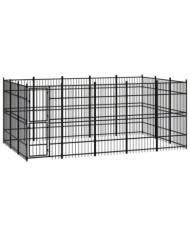 Chenil d'extérieur pour chiens Acier 13,82 m² | Mobilier & Déco