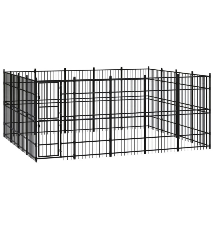 Chenil d'extérieur pour chiens Acier 18,43 m² | Mobilier & Déco
