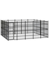 Chenil d'extérieur pour chiens Acier 18,43 m² | Mobilier & Déco