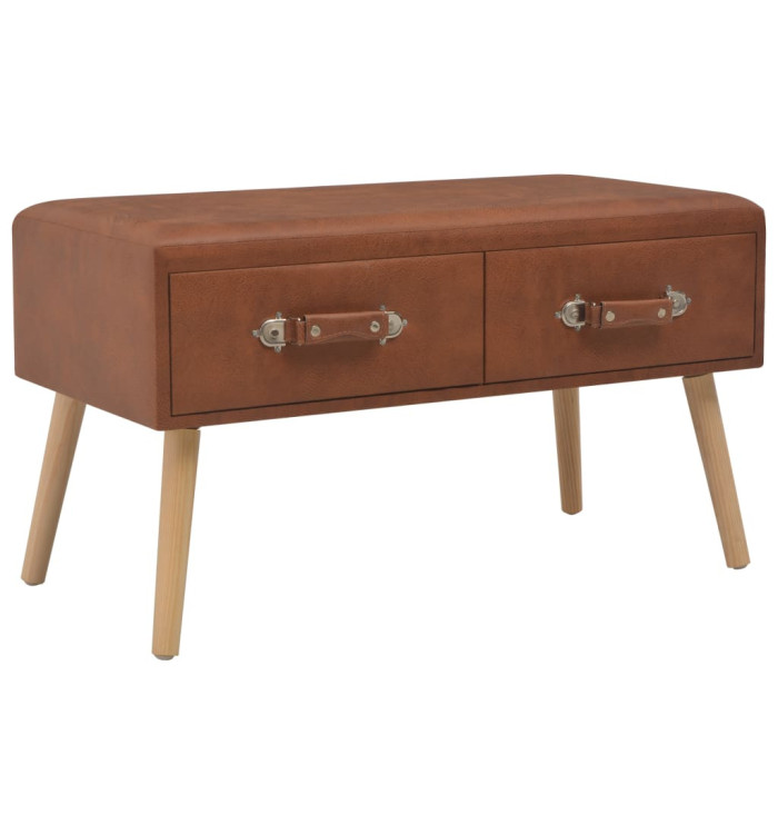 Table basse Marron 80x40x46 cm Similicuir | Mobilier & Déco
