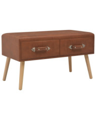 Table basse Marron 80x40x46 cm Similicuir | Mobilier & Déco