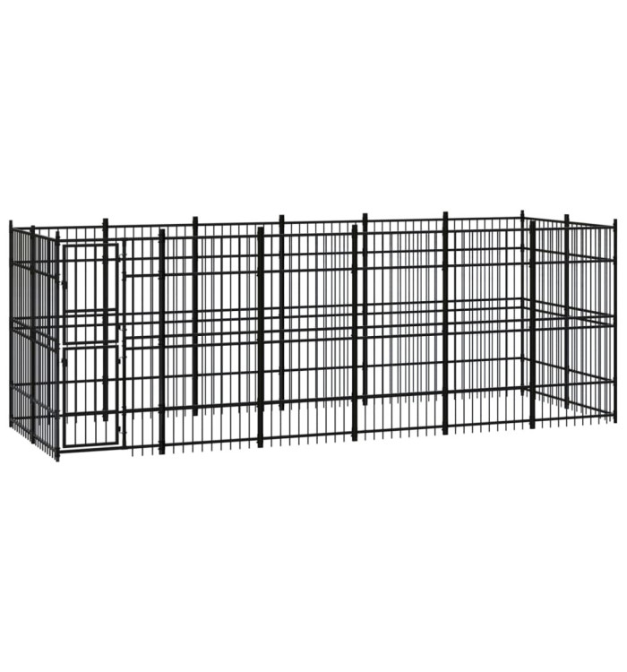 Chenil d'extérieur pour chiens Acier 11,06 m² | Mobilier & Déco