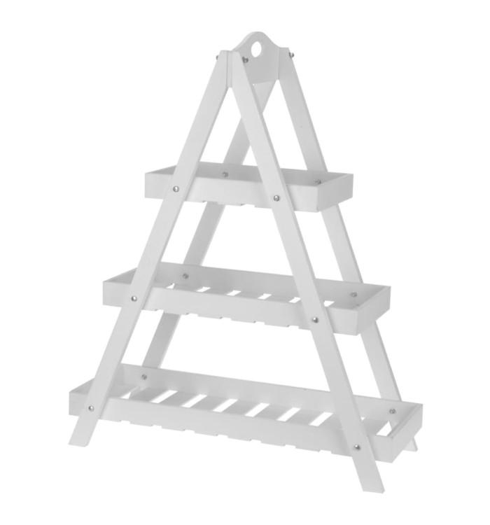 ProGarden Support triangulaire 3 niveaux MDF blanc | Mobilier & Déco