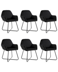 Chaises à manger lot de 6 noir velours | Mobilier & Déco