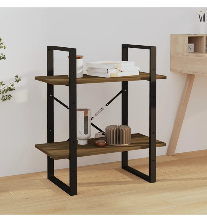 Bibliothèque 2 niveaux Chêne brun 60x30x70 cm Bois d'ingénierie | Mobilier & Déco