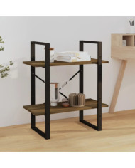 Bibliothèque 2 niveaux Chêne brun 60x30x70 cm Bois d'ingénierie | Mobilier & Déco