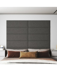 Panneaux muraux 12 pcs Gris foncé 90x30 cm Tissu 3,24 m² | Mobilier & Déco