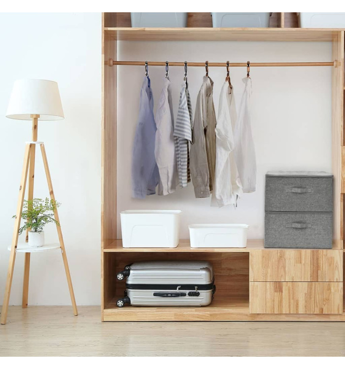 Boîtes de rangement 2 pcs Tissu 43x34x23 cm Gris | Mobilier & Déco