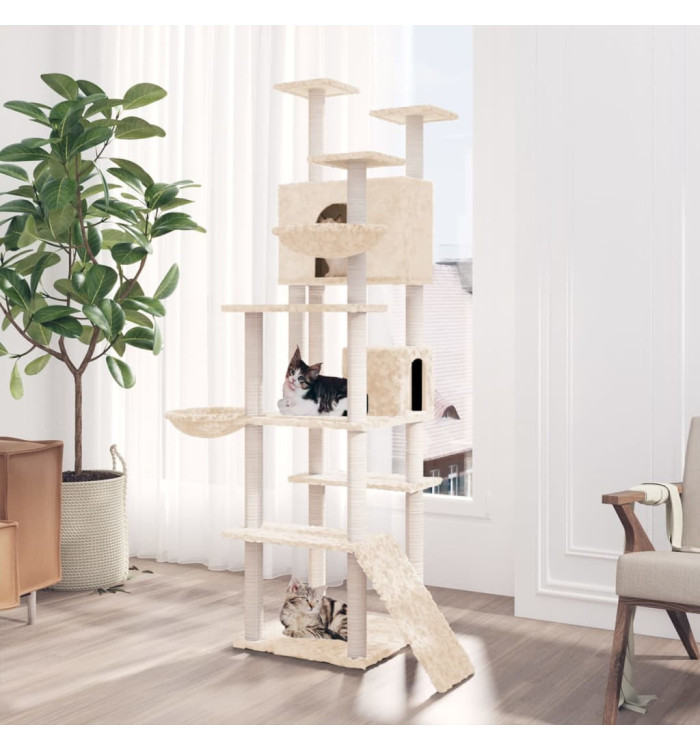 Arbre à chat avec griffoirs en sisal Crème 191 cm | Mobilier & Déco