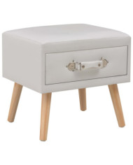 Table de chevet Blanc 40x35x40 cm Similicuir | Mobilier & Déco
