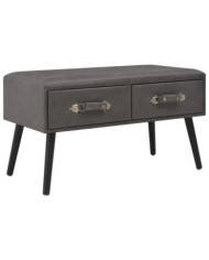 Banc avec tiroirs 80 cm Gris Similicuir | Mobilier & Déco