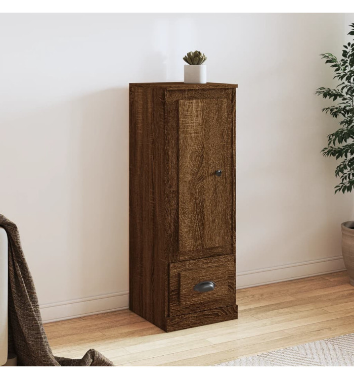 Buffet haut chêne marron 36x35,5x103,5 cm bois d'ingénierie | Mobilier & Déco