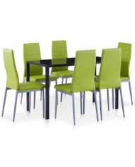 Ensemble à dîner 7 pcs Vert | Mobilier & Déco