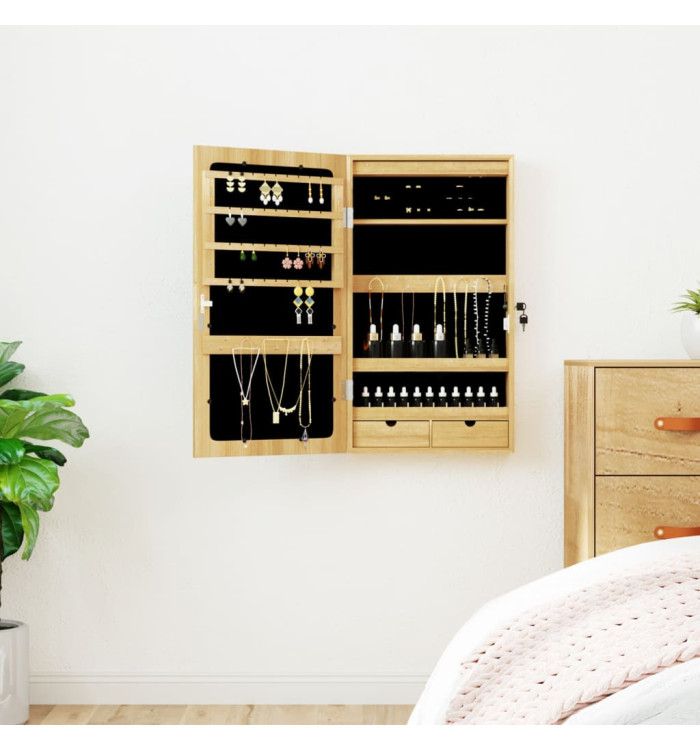 Armoire à bijoux avec miroir et éclairage LED mural | Mobilier & Déco
