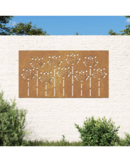 Décoration murale jardin 105x55 cm acier corten design de fleur | Mobilier & Déco
