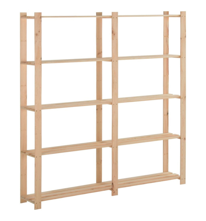 Étagère de stockage 5 niveaux 170x28,5x170cm Bois de pin massif | Mobilier & Déco