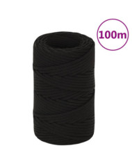 Corde de travail Noir 2 mm 100 m Polyester | Mobilier & Déco