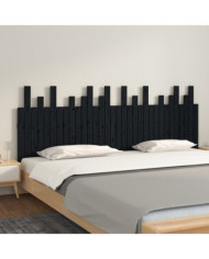 Tête de lit murale Noir 204x3x80 cm Bois massif de pin | Mobilier & Déco