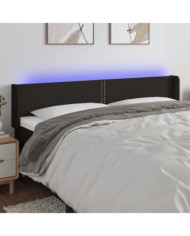 Tête de lit à LED Noir 163x16x78/88 cm Tissu | Mobilier & Déco