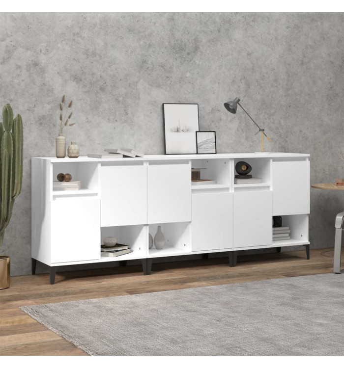 Buffets 3 pcs blanc 60x35x70 cm bois d'ingénierie | Mobilier & Déco