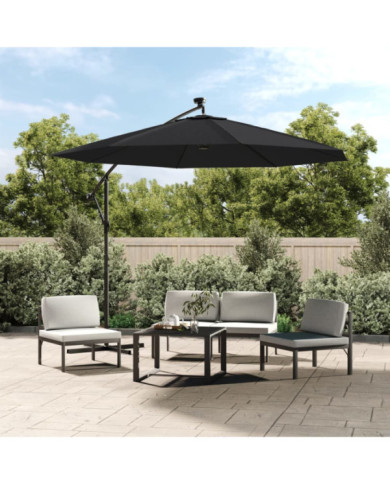 Tissu de remplacement pour parasol déporté noir 300 cm | Mobilier & Déco