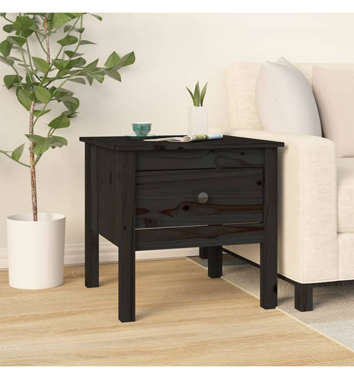 Table d'appoint Noir 50x50x49 cm Bois massif de pin | Mobilier & Déco