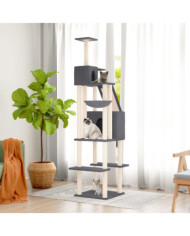 Arbre à chat avec griffoirs en sisal Gris foncé 201 cm | Mobilier & Déco