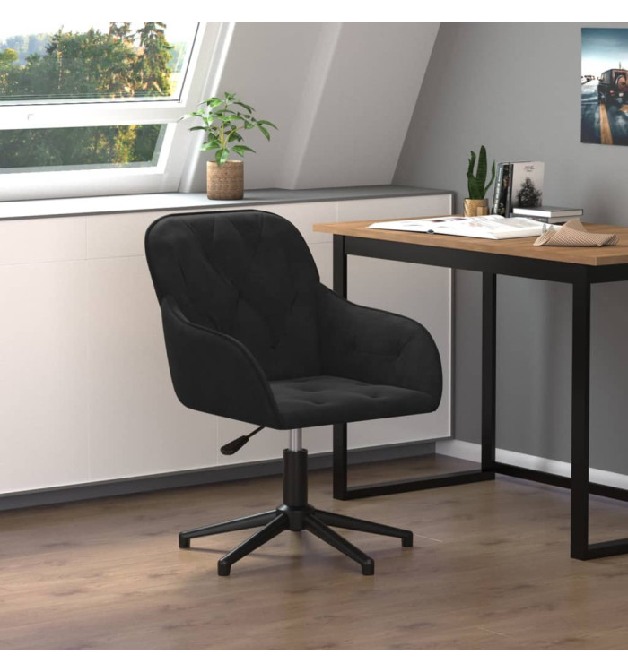 Chaise pivotante de bureau Noir Velours | Mobilier & Déco