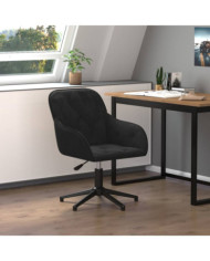 Chaise pivotante de bureau Noir Velours | Mobilier & Déco