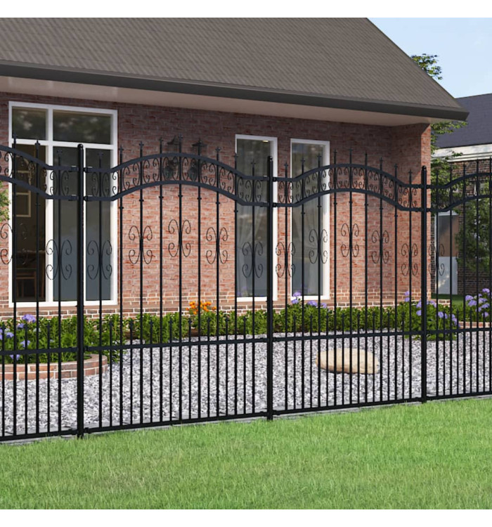 Clôture de jardin avec sommet de lance Noir 190 cm | Mobilier & Déco