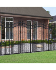 Clôture de jardin avec sommet de lance Noir 190 cm | Mobilier & Déco