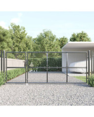 Portal de jardin maille anthracite 350x175 cm acier galvanisé | Mobilier & Déco