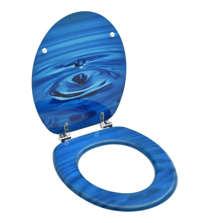 Siège de toilette avec couvercle MDF Bleu Gouttes d'eau | Mobilier & Déco