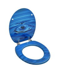 Siège de toilette avec couvercle MDF Bleu Gouttes d'eau | Mobilier & Déco