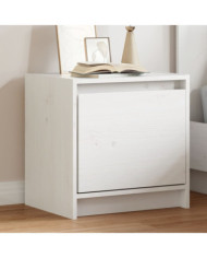 Table de chevet Blanc 40x30,5x40 cm Bois de pin massif | Mobilier & Déco