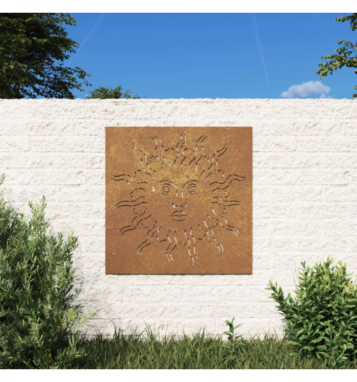 Décoration murale jardin 55x55 cm acier corten design du soleil | Mobilier & Déco