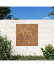 Décoration murale jardin 55x55 cm acier corten design du soleil | Mobilier & Déco