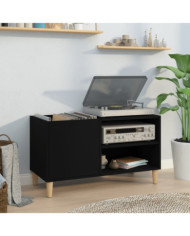Armoire à disques noir 84,5x38x48 cm bois d'ingénierie | Mobilier & Déco