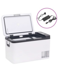 Glacière avec poignée et adaptateur noir et blanc 18 L PP et PE | Mobilier & Déco