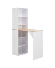 Table de bar avec armoire Blanc 115x59x200 cm | Mobilier & Déco