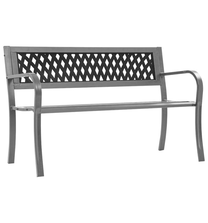 Banc de jardin Noir 120 cm Acier | Mobilier & Déco