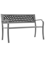 Banc de jardin Noir 120 cm Acier | Mobilier & Déco