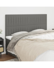 Têtes de lit 4 pcs Gris foncé 100x5x78/88 cm Tissu | Mobilier & Déco