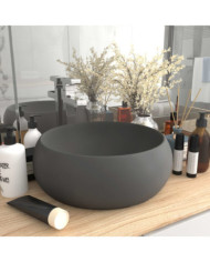 Lavabo rond de luxe Gris foncé mat 40x15 cm Céramique | Mobilier & Déco